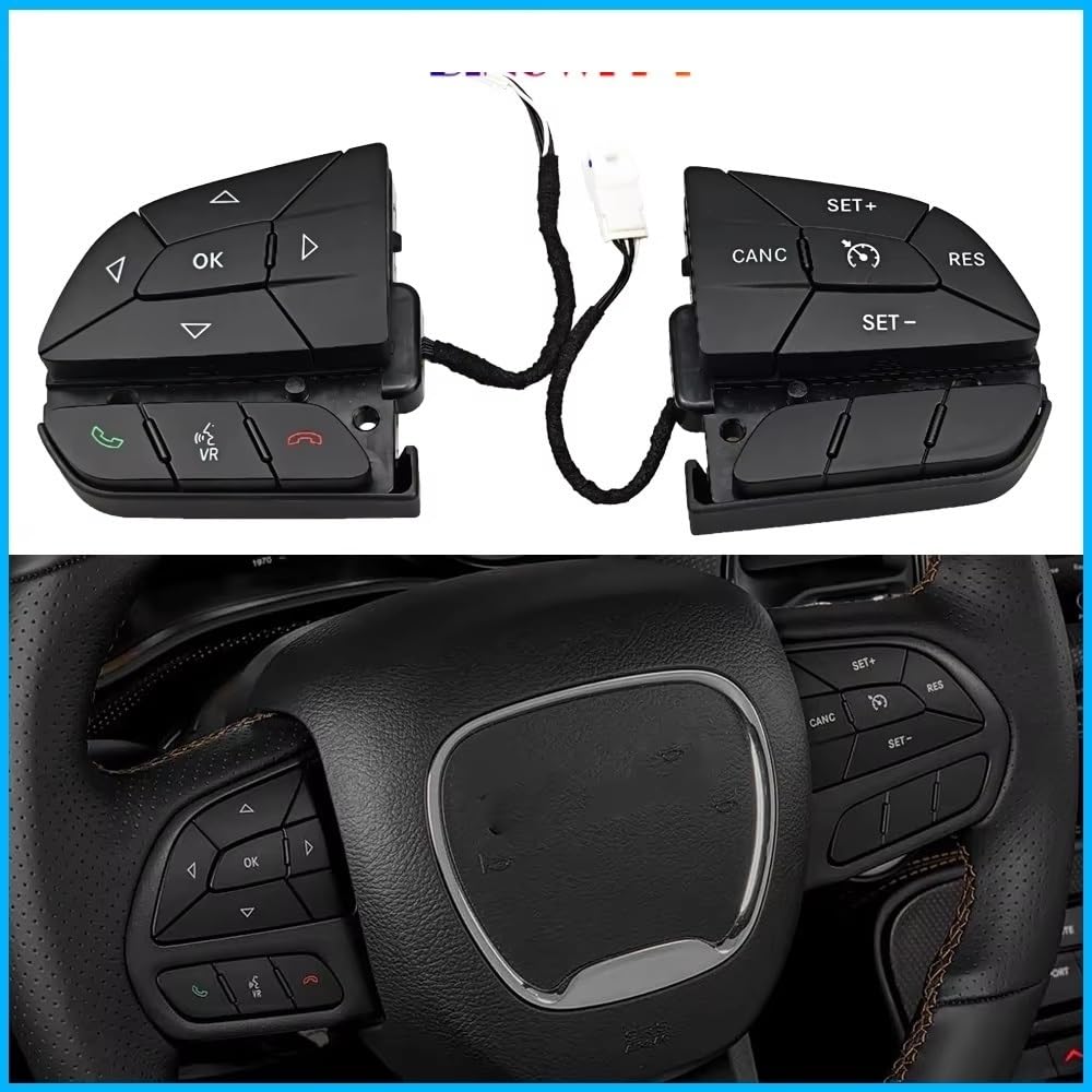 Interruptor De Control Crucero Del Volante Izquierdo Y Derecho Para Challenger 2016-2018 Para Jeep Para CHEROKEE 2016-2019 Control velocidad adaptativo volante(Low - 1 SET)