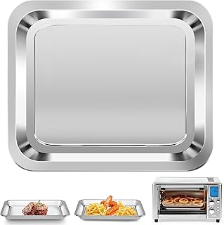 Air Fryer Accessories for Emeril Lagasse Everyday 360 Air Fryer, 12''×10'' Stainless Steel Air Fryer Tray Replacement Parts Bake Pan, Not fit for Emeril Lagasse 25 QT 26 QT French Door Extra Large