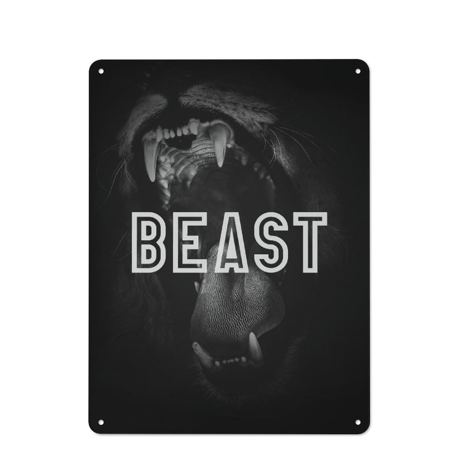 Junmoney Style-15 Metal Wall Sign 40X30cm Featuring Beast For Café Or Restaurant, A New Home Present For Hospitality Interior Collectors