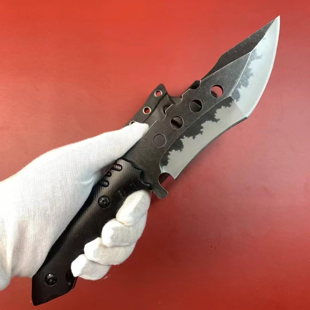 Generico TEERMA P6Q Forgiatura integrata fixed blade Coltello multiuso, Utilizzato principalmente per campeggio, caccia, pesca, esplorazione della giungla, escursionismo