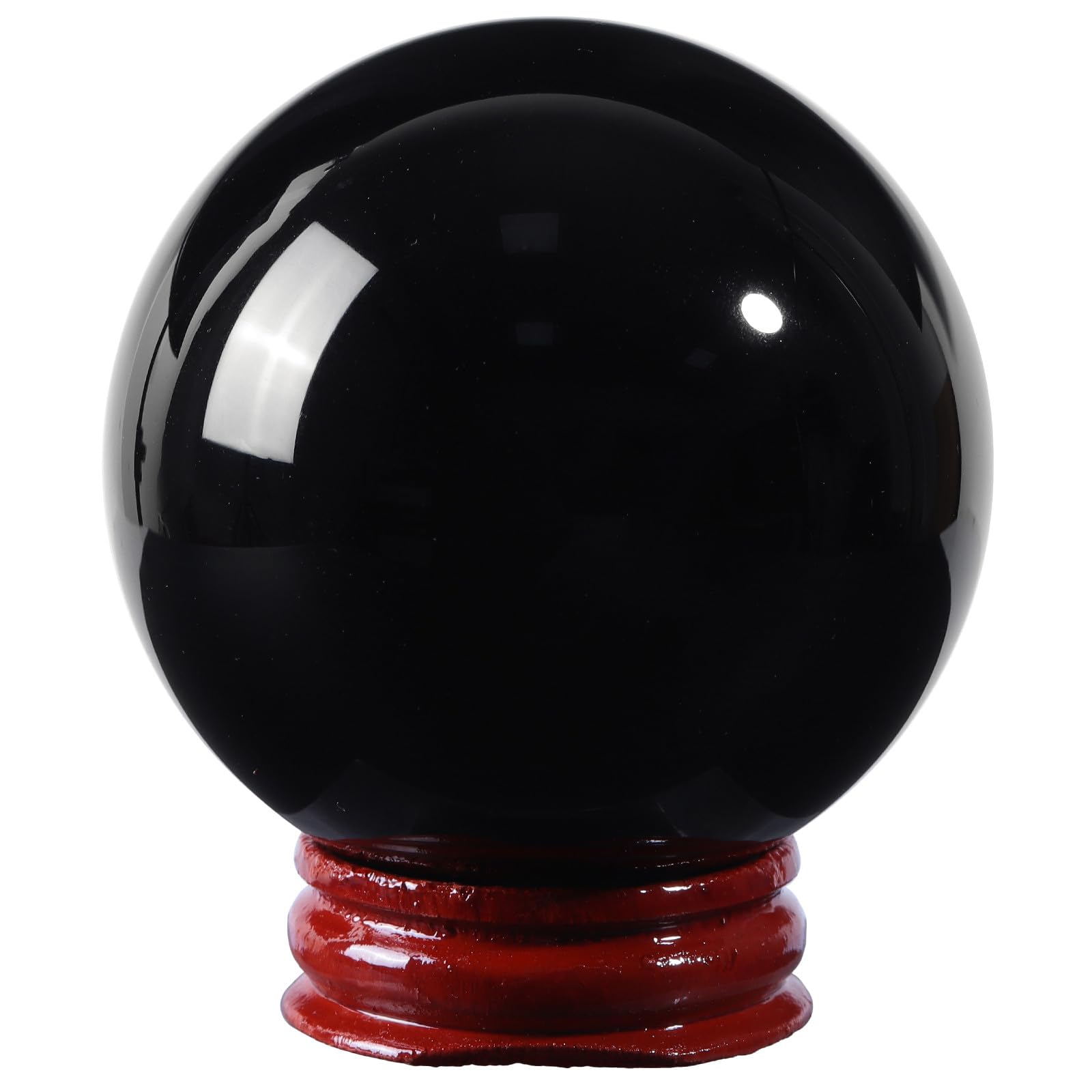 Nupuyai Natural Obsidian Ball with Wooden Stand
