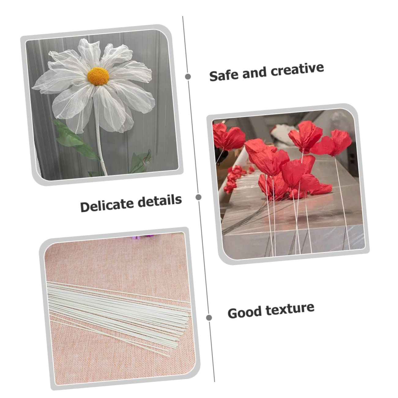 100 Pezzi Filo Floreale Verde - Steli In Ferro Per Fiori Artigianato, 35cm - Foto 7