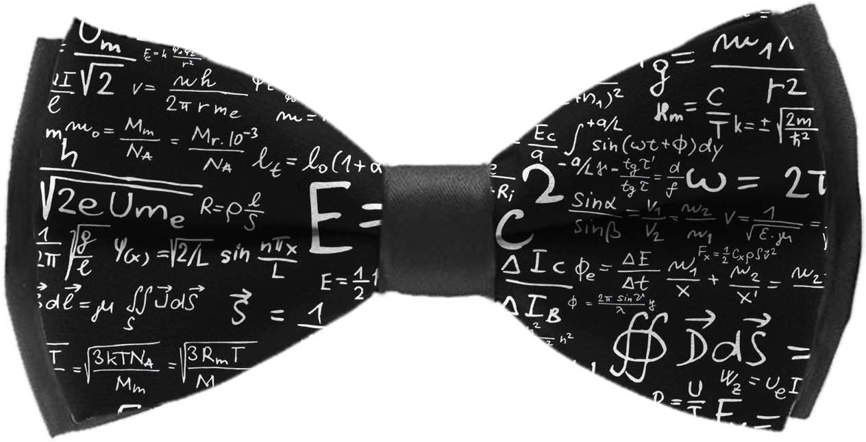 Adjustable Men's Polyester Bow Ties, Pre-Tied Fashion Gentlemen Butterfly Bow Tie For Wedding Formal Event Date, Boys Kids Children Teens Gift (Math Formula Equation Black)