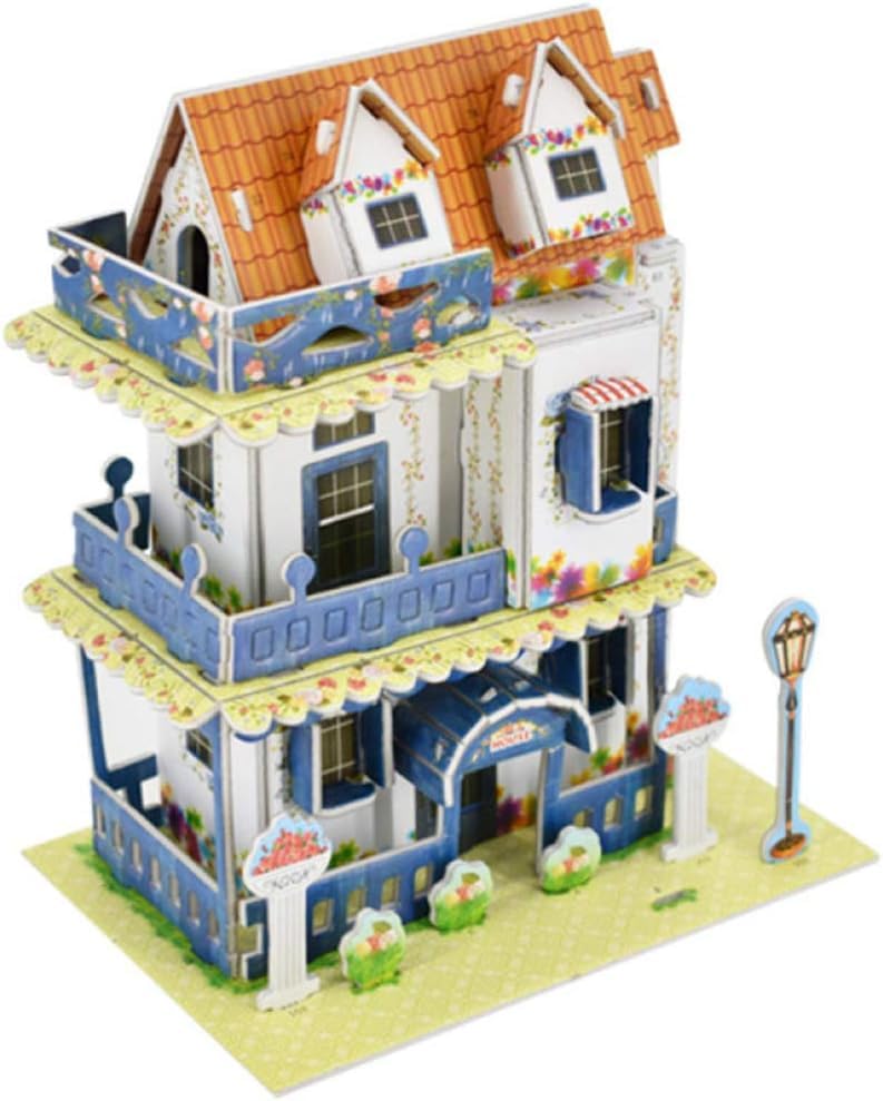 Samariya Sweet 3D Puzzle House 4 Sheets Attractive Show Piece Kids Return Gift Item (Multi Print) Set of 1 (Model - LX-319)-image-25