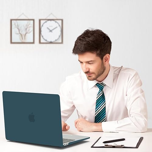 Miniatura 22 de B BELK Funda compatible con MacBook Air de 13 pulgadas 2022 2021 2020 2019 2018 M1 A2337 A2179 A1932 Touch ID, carcasa rígida de plástico para Verde