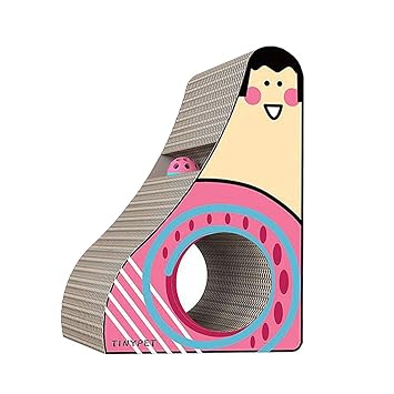 Meri SHOPP Cat Scratcher No More Torn with Bell Ball Hole Design for Protect Carpets Pink