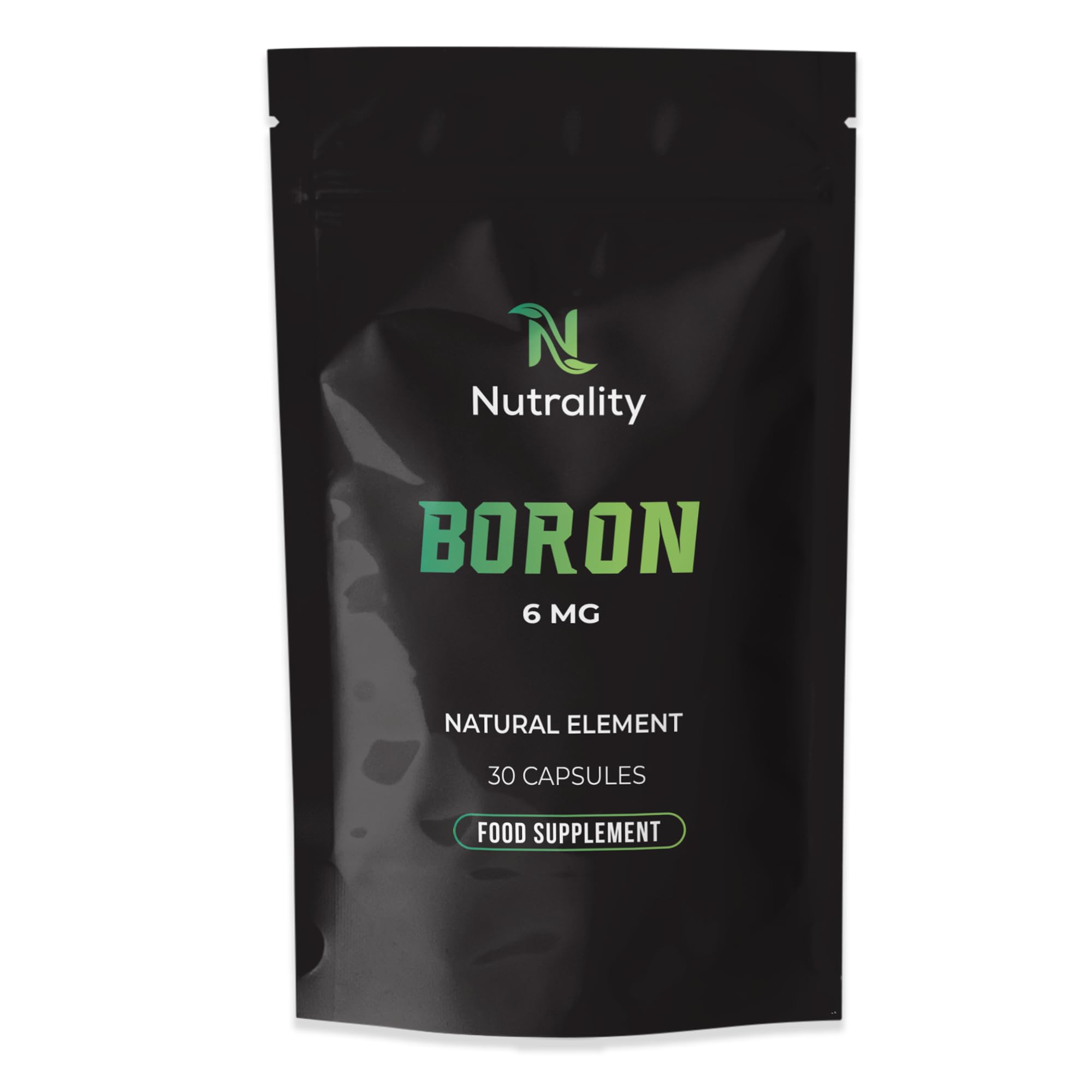 Nutrality Boron 6mg Supplement | 30 Vegan Capsules for Enhanced Mineral Absorption, Premium Quality Boron Support