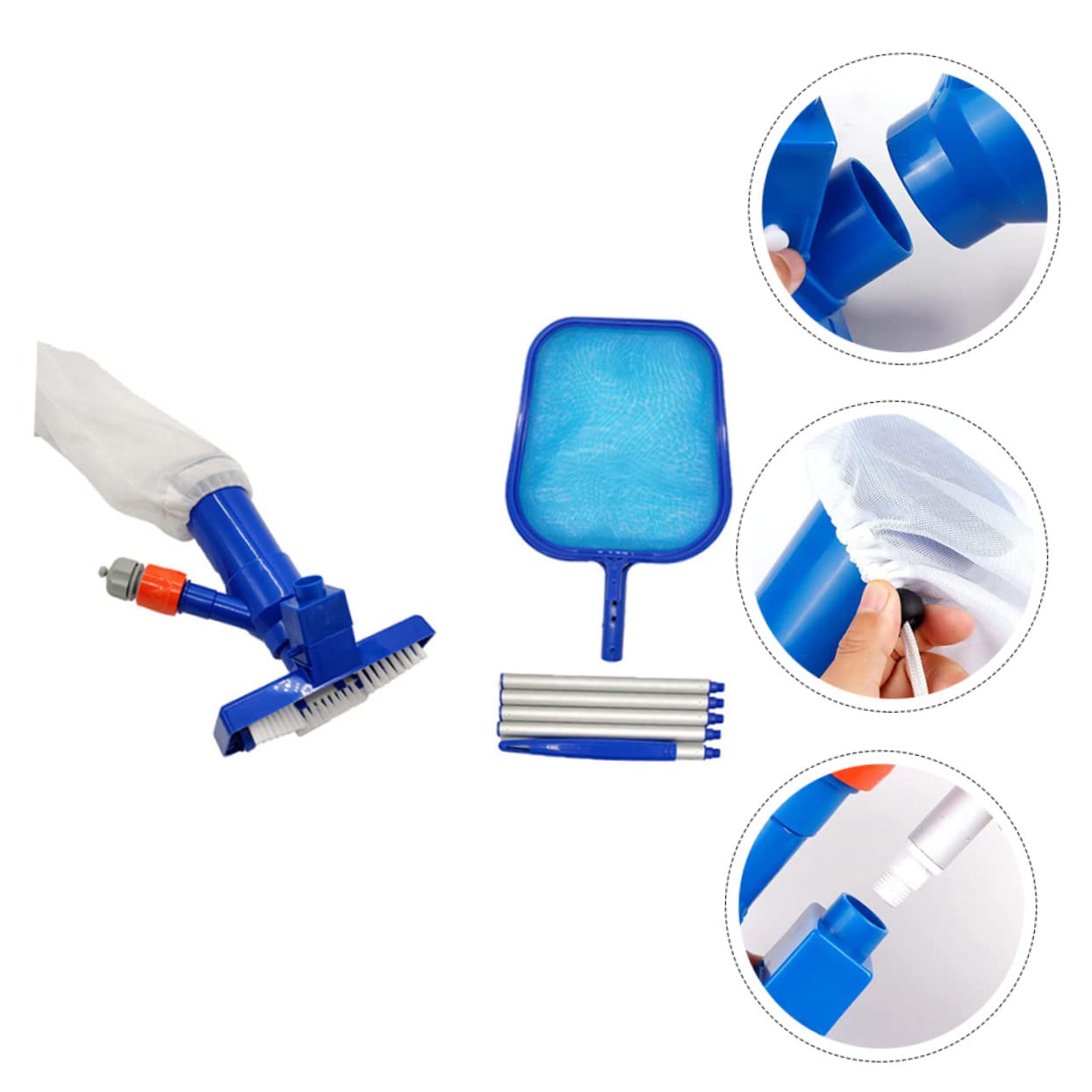 Toddmomy 1 Juego Kit De Limpieza De Piscina Limpiador De Piscinas Aspiradora De Piscina Red De Cuchara De Piscina Herramienta De Limpieza De Piscinas El Plastico Limpio Accesorios