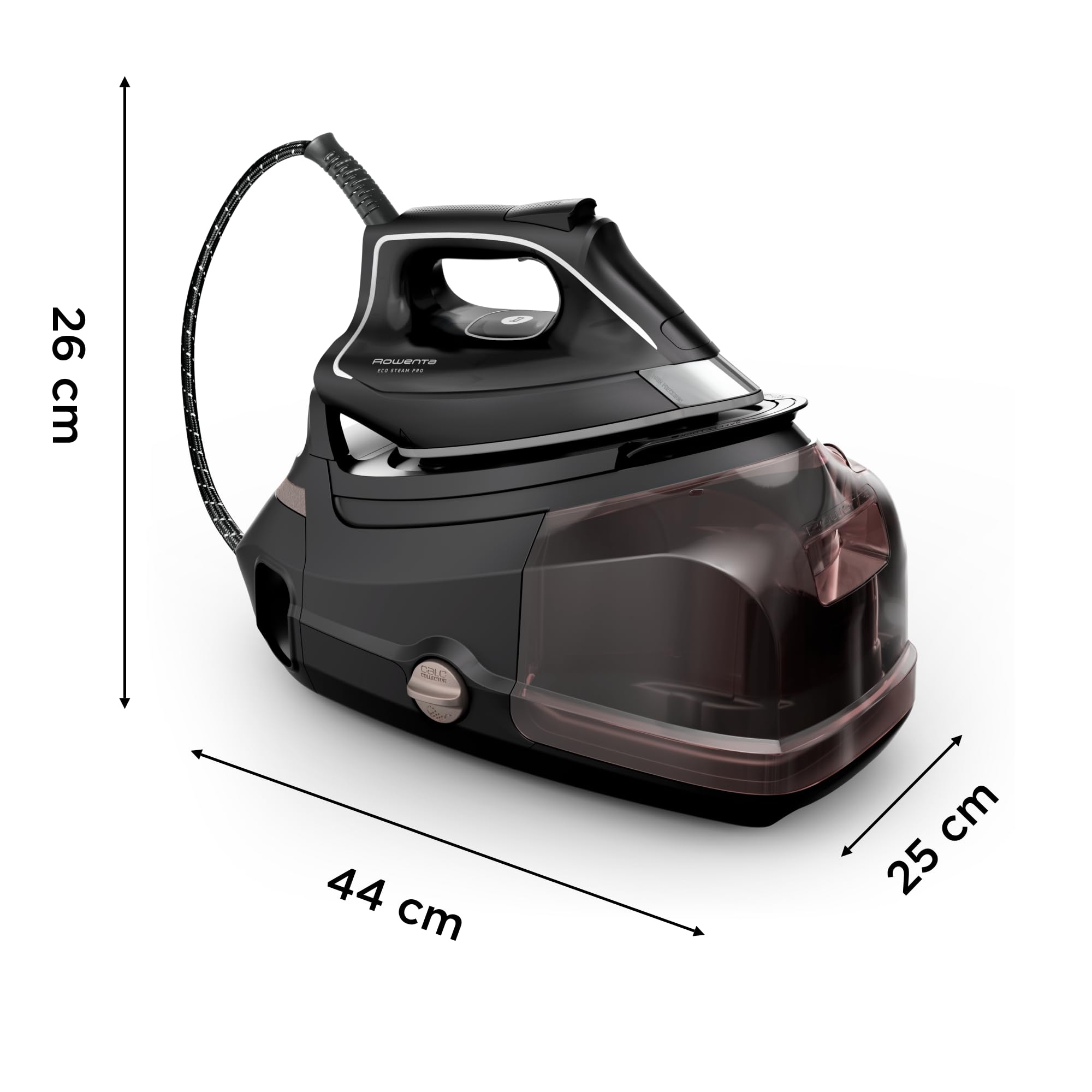 Rowenta Eco Steam Pro, fer à chaudière, jet de vapeur jusqu'à 600 g/min, distribution de vapeur jusqu'à 150 g/min, économie d'énergie, design écologique, DG9661