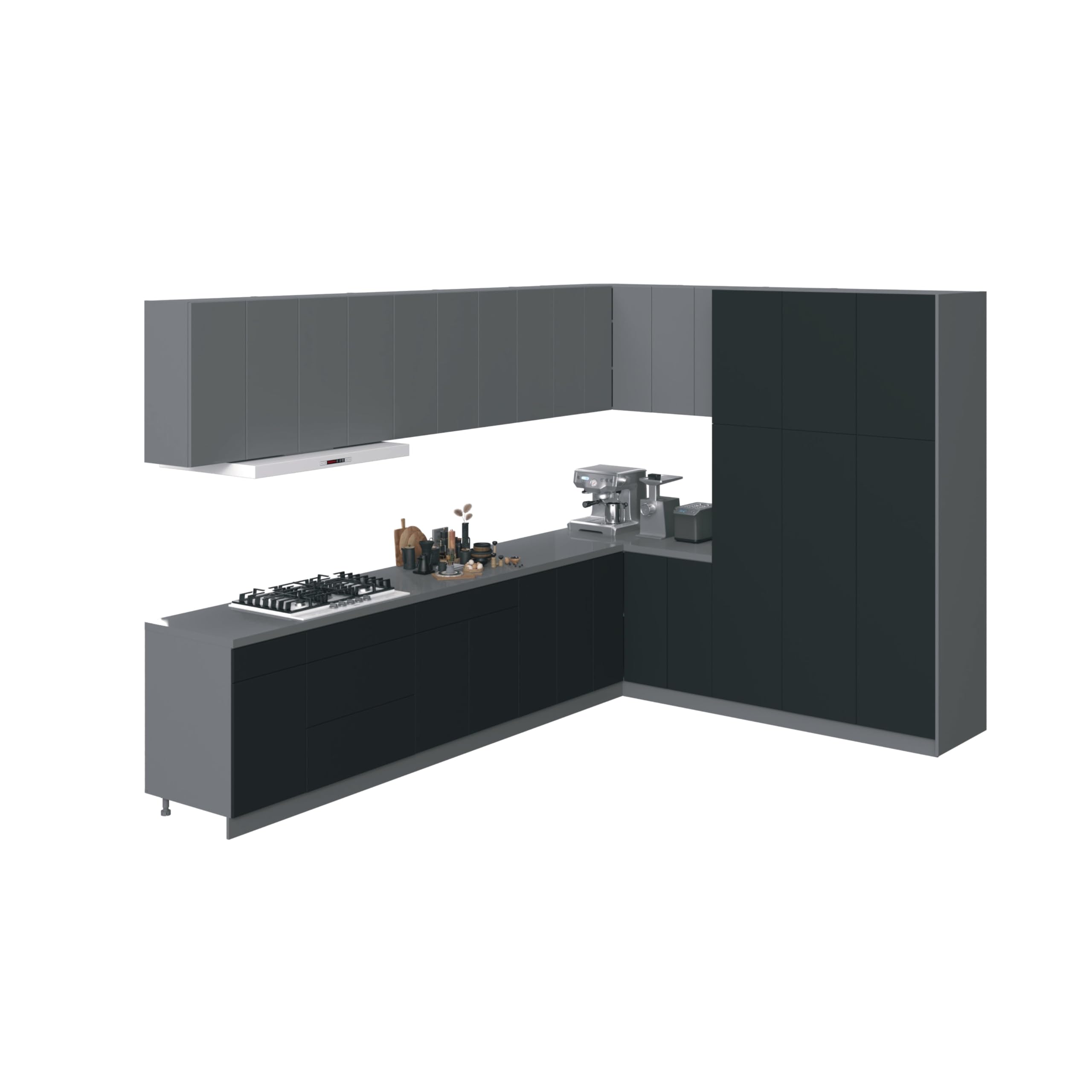 Kitchen Timeless Collection Black & Gray Color Base Size 12Ft Wide