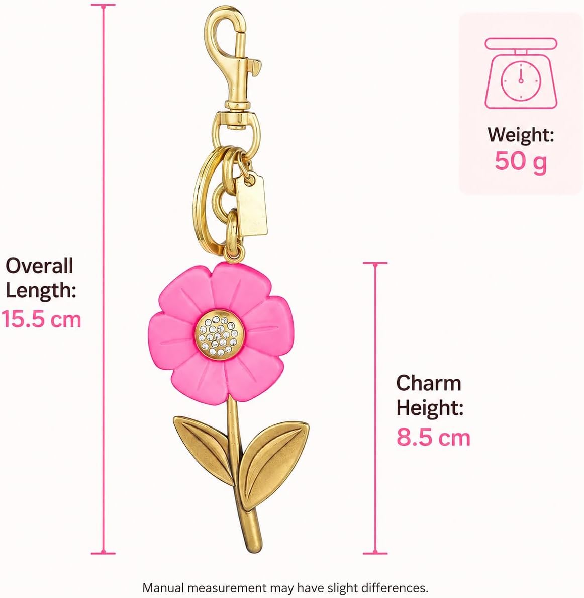 Heart Pearl Flower Keychain Elegant Crystal Rhinestone Bag Charm Gold Purse Pendant Cute Accessory Gift for Women image 2