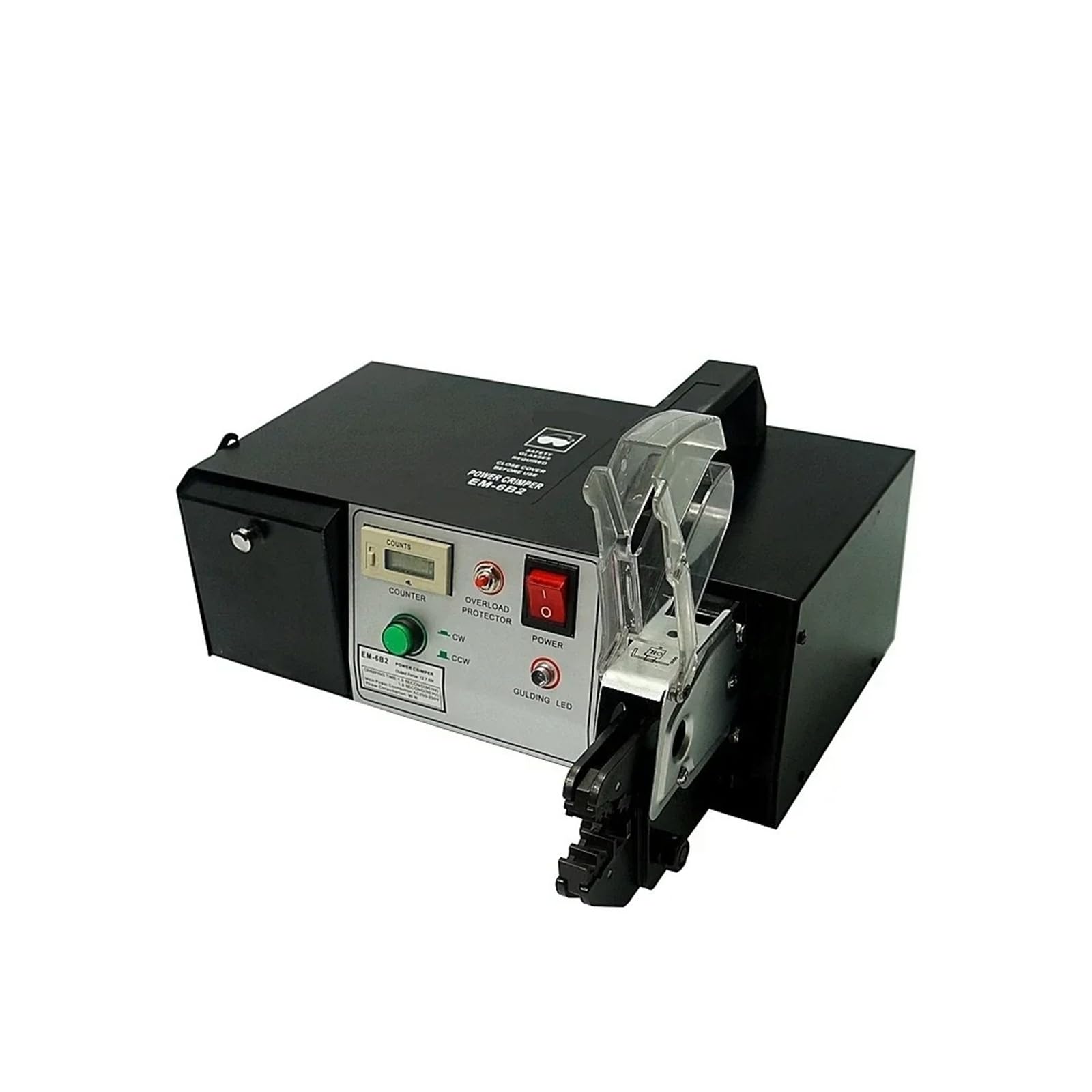 Jhxhfjxz Black Em6b2 Electric Terminal Crimping Machine Cold Crimping Terminal Crimper Plier With Wire Stripping Cutting Function Versitile(Em6b2 With Stripping)