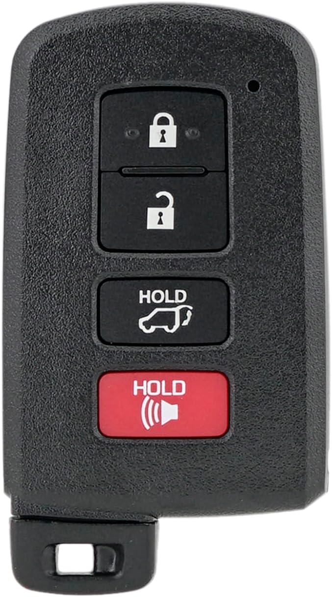 Smart Remote Key Fob Replacement Compatible with Toyota Highlander 2014 2015 2016 2017 2018 2019 4 Buttons HYQ14FBA P/N: 281451-2110 1551A-14FBA 89904-0E121, Black