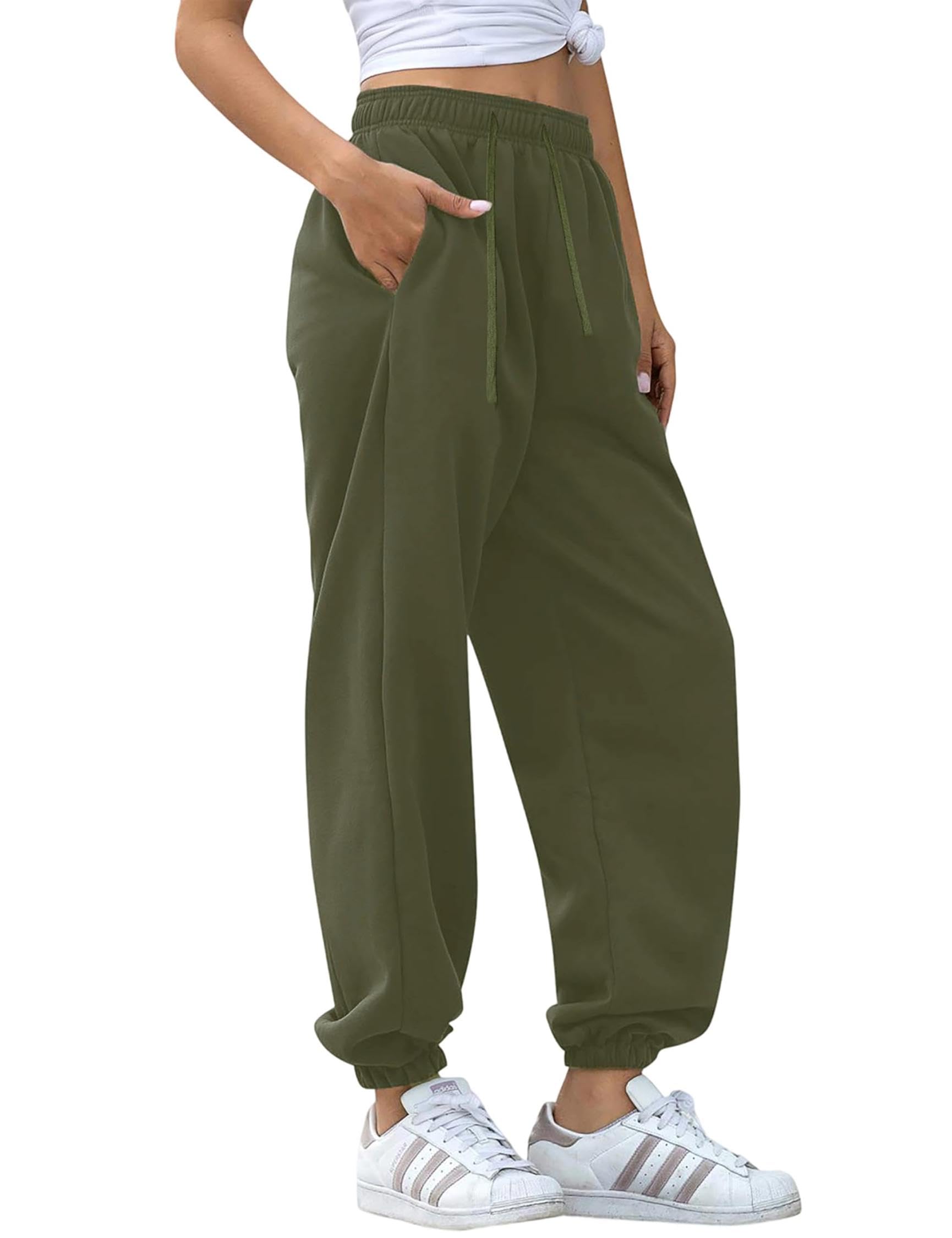 Timuspo Pantalon de jogging long baggy pour femme - Confortable - Avec taille élastique et poches - Pour l'automne et l'hiver