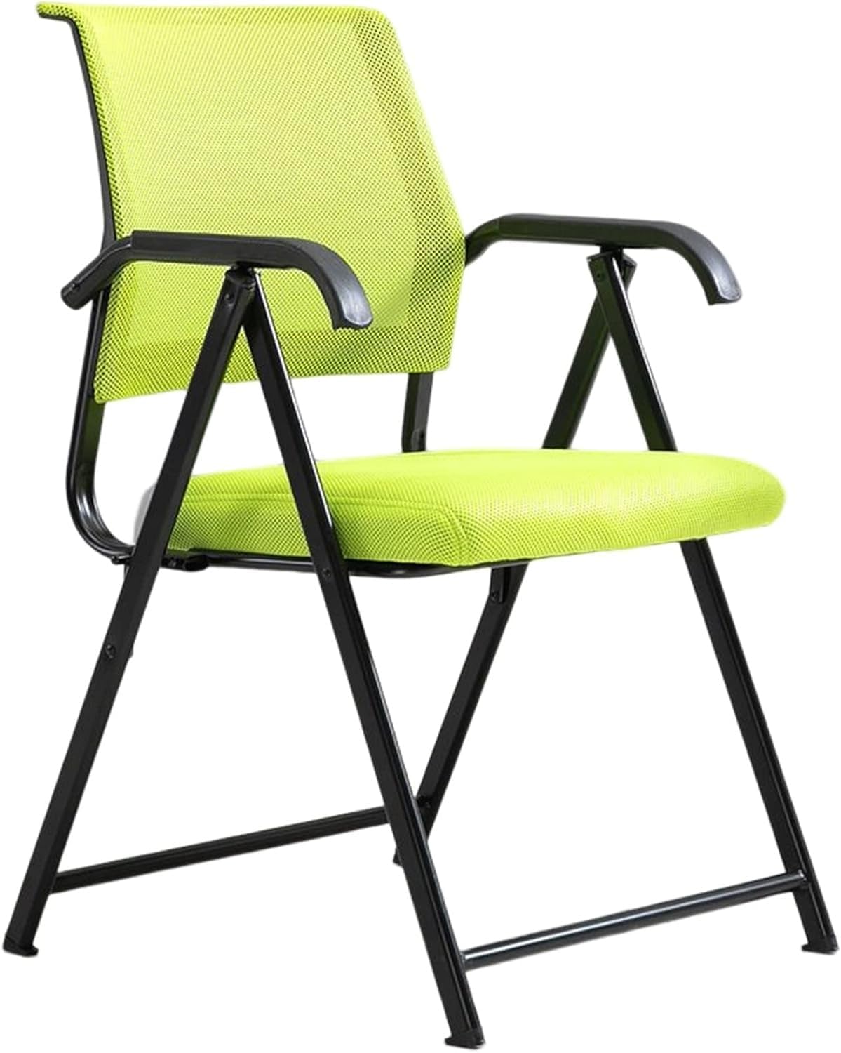 Folding Office Chair with Ergonomic Mesh Back and Padded Seat Foldable Desk Chair with Arms(Black)