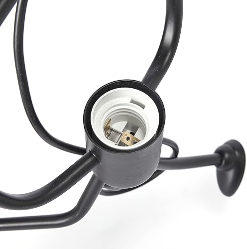 Miniatura 4 de Lámpara colgante de hombre colgante, accesorio humanoide oscilante, techo, lámpara industrial negra moderna de montaje de 3 luces, figura de palo de