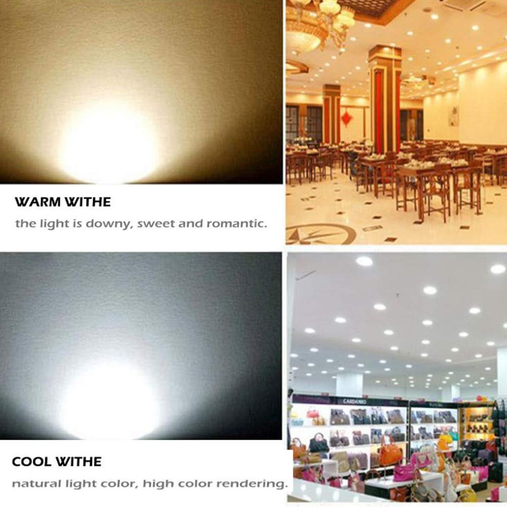 Ensemble de 10 plafonniers à LED blanc froid Downlights à LED Downlight encastré à LED Spot Spot à encastrer à LED Lampes lumineuses Panneau d'éclairage intérieur AC85-265V, 5 perles de lampe