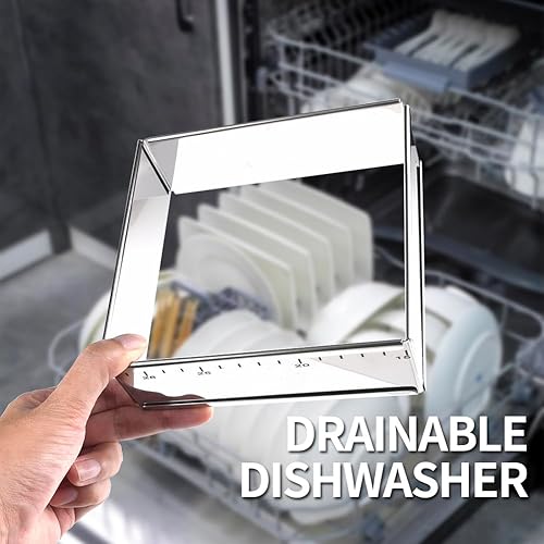 Miniatura 23 de Guowall Molde extensible cuadrado de acero inoxidable para tartas, anillo de mousse ajustable resistente, forma rectangular, cortador de pastel