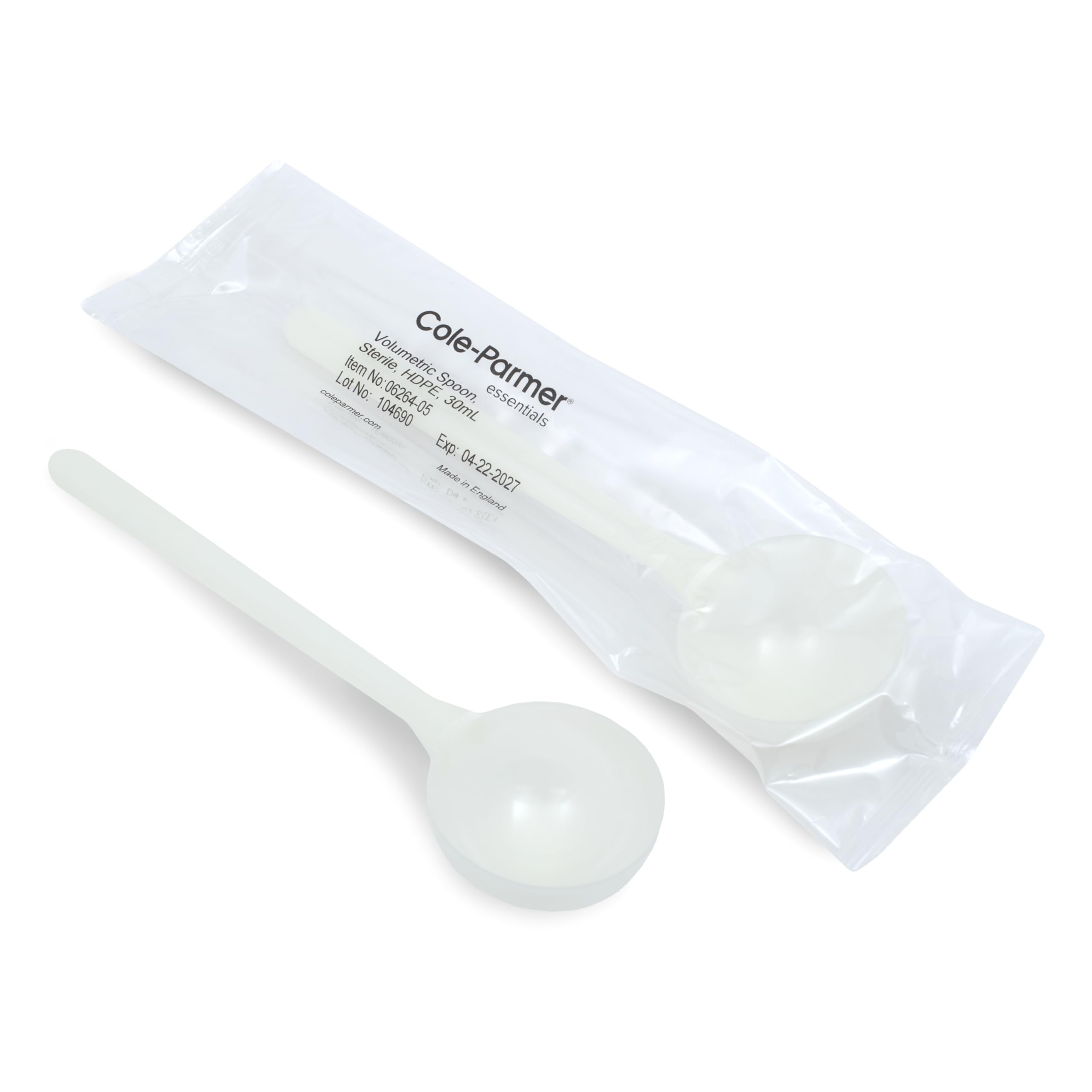 Cucharas de muestreo de HDPE estériles Cole-Parmer de 30 ml con capacidad volumétrica