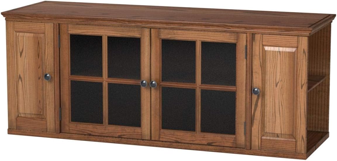 Leick Home Riley Holliday TV Stand, 62-Inch, Burnished Oak,Brownbronze