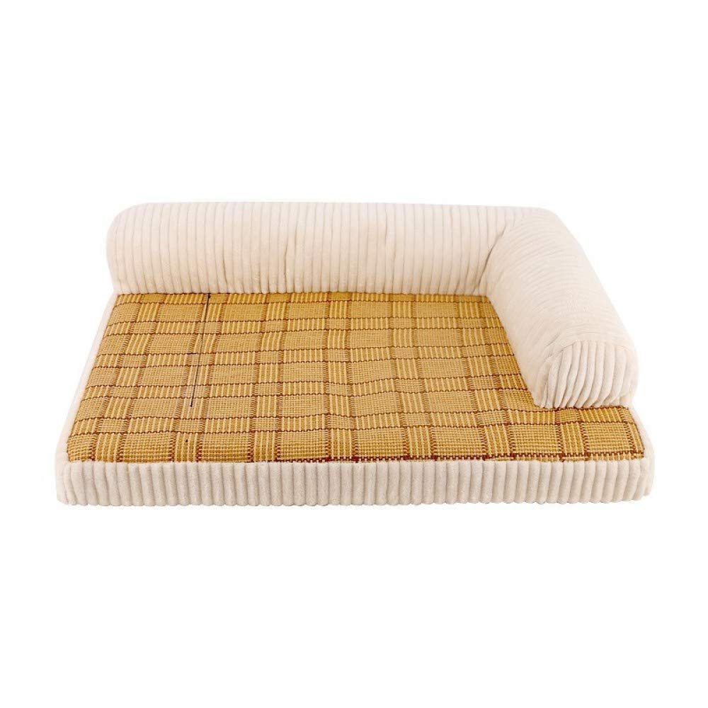 HIGHKAS Soft Pet Bed for Dog,Pet Sofa Summer Rattan Mats Washable Cushions Removable Large Dog Bed/Cat Bed