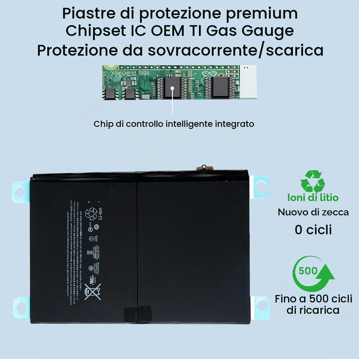 Batteria A1547 compatibile con iPad Air 2 iPad 6 di 6° generazione A1566 A1567 7340mAh 3.76V 27.62Whr con strumento di installazione
