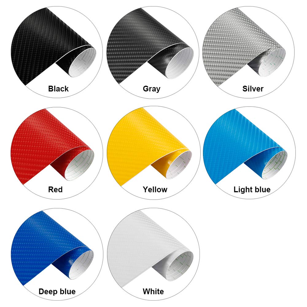 Autofolie 152 cm * 200 4D Carbon Fiber Vinyl Film Auto Styling Wrapping Blatt Rolle Autos DIY Haube Dach Aufkleber Zubehör(Silver)