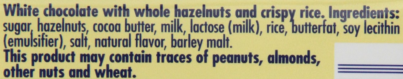 Ritter Sport White Chocolate with Whole Hazelnuts, 3.5 Ounce (Pack of 10)