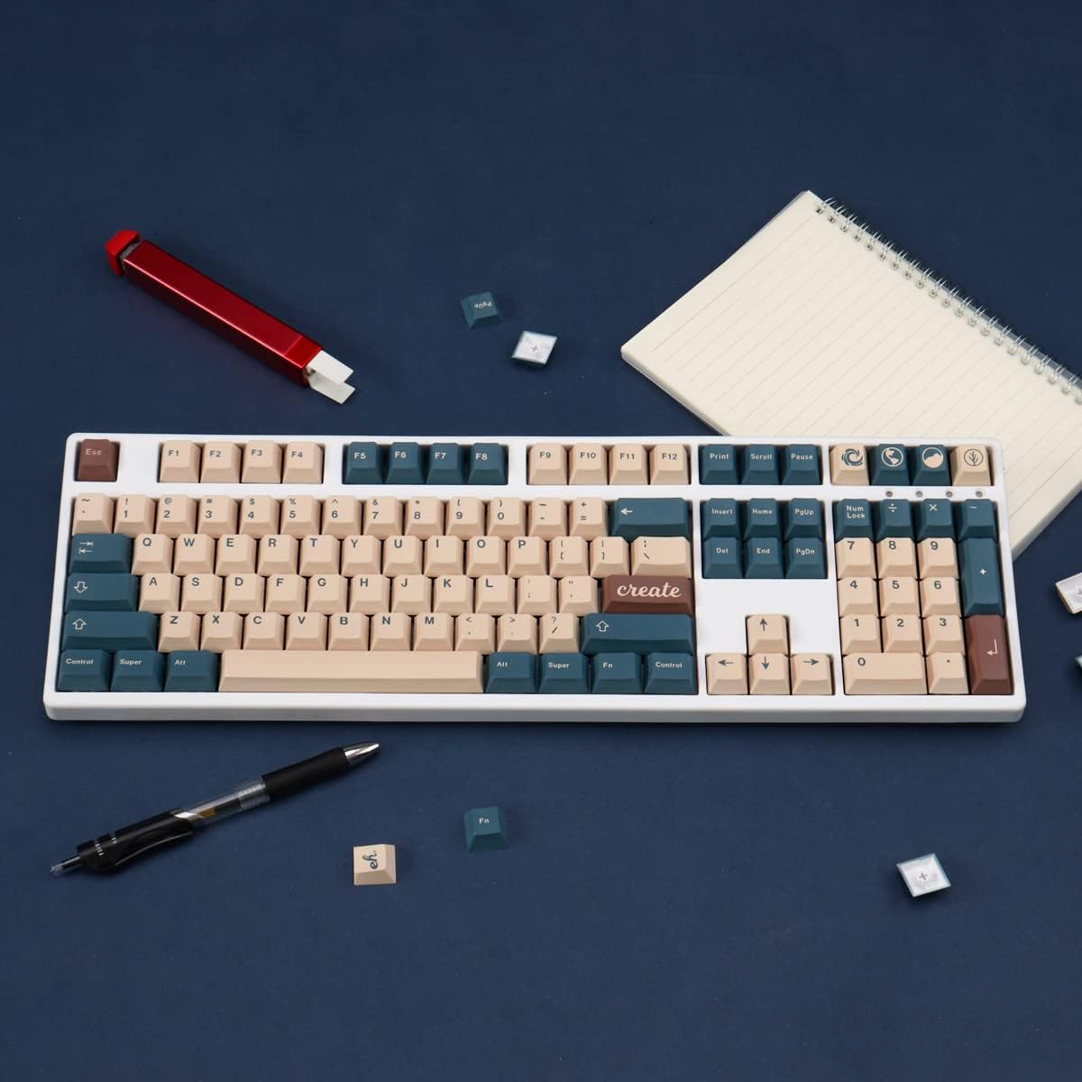 PBT Keycaps 129 Keys Cherry Profile Dye-Sublimation Earth Tone Keycap ...