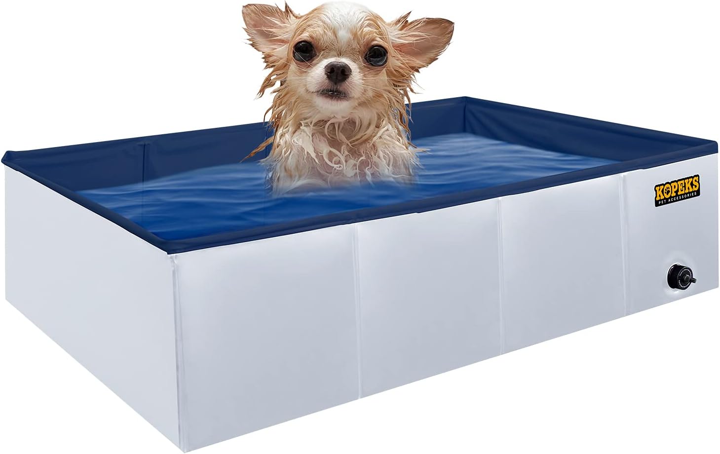 KOPEKS Outdoor Rectangular Swimming Pool Bathing Tub - Portable Foldable - Small 31" x 20" - Grey,Small (Pack of 1),KPS-1085