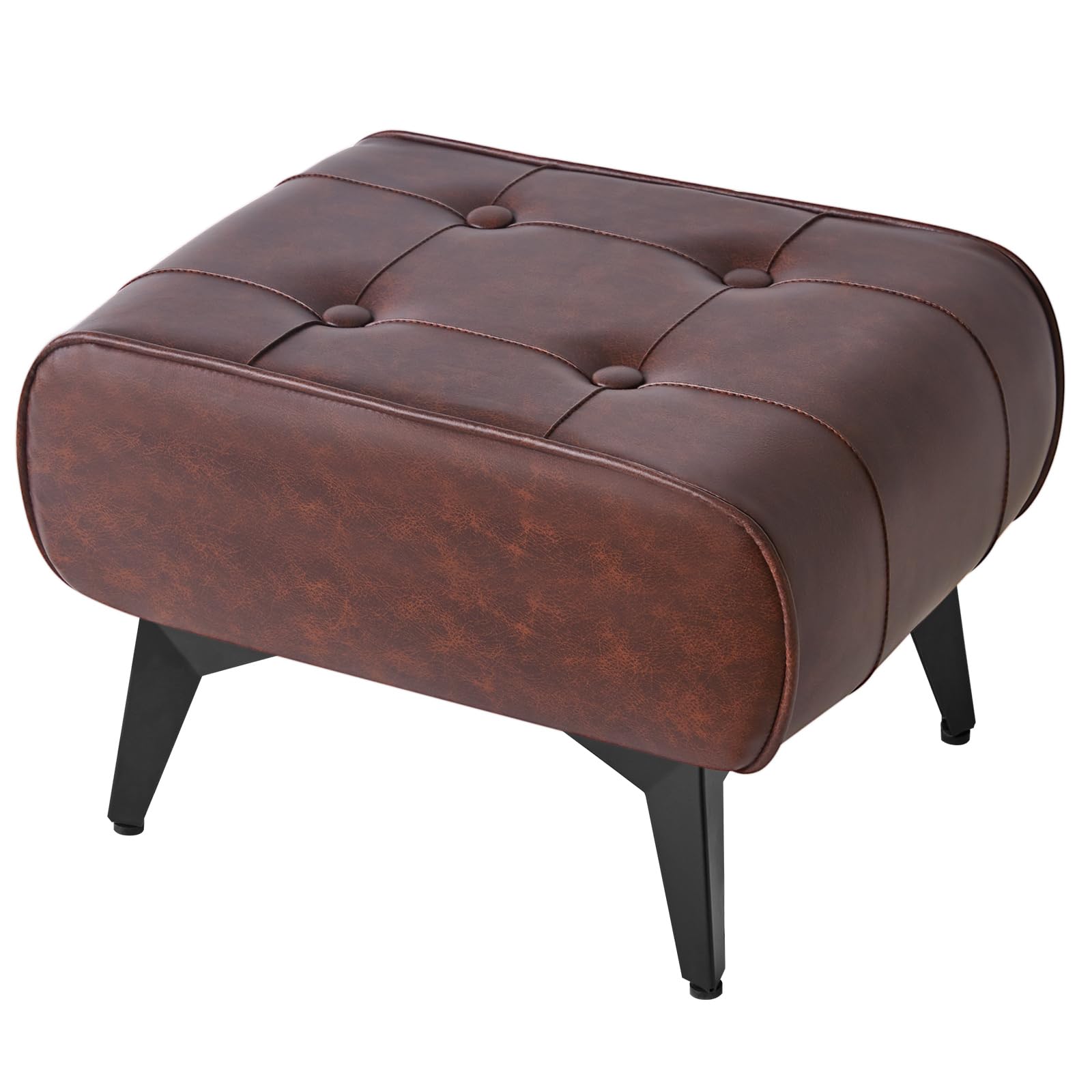 YMYNY Poggiapiedi Ottomano, Poggiapiedi in Ferro, Sgabello Moderno per Divano, Ottomano per Soggiorno, Piccolo Tavolino Multiuso, Sgabello Basso per Camera da Letto 40×30×26CM Marrone HBD037Z