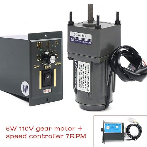 Miniatura 38 de Motor reductor de engranajes variable ajustable de 250W 10K AC110V 135RPM con controlador de velocidad para la industria