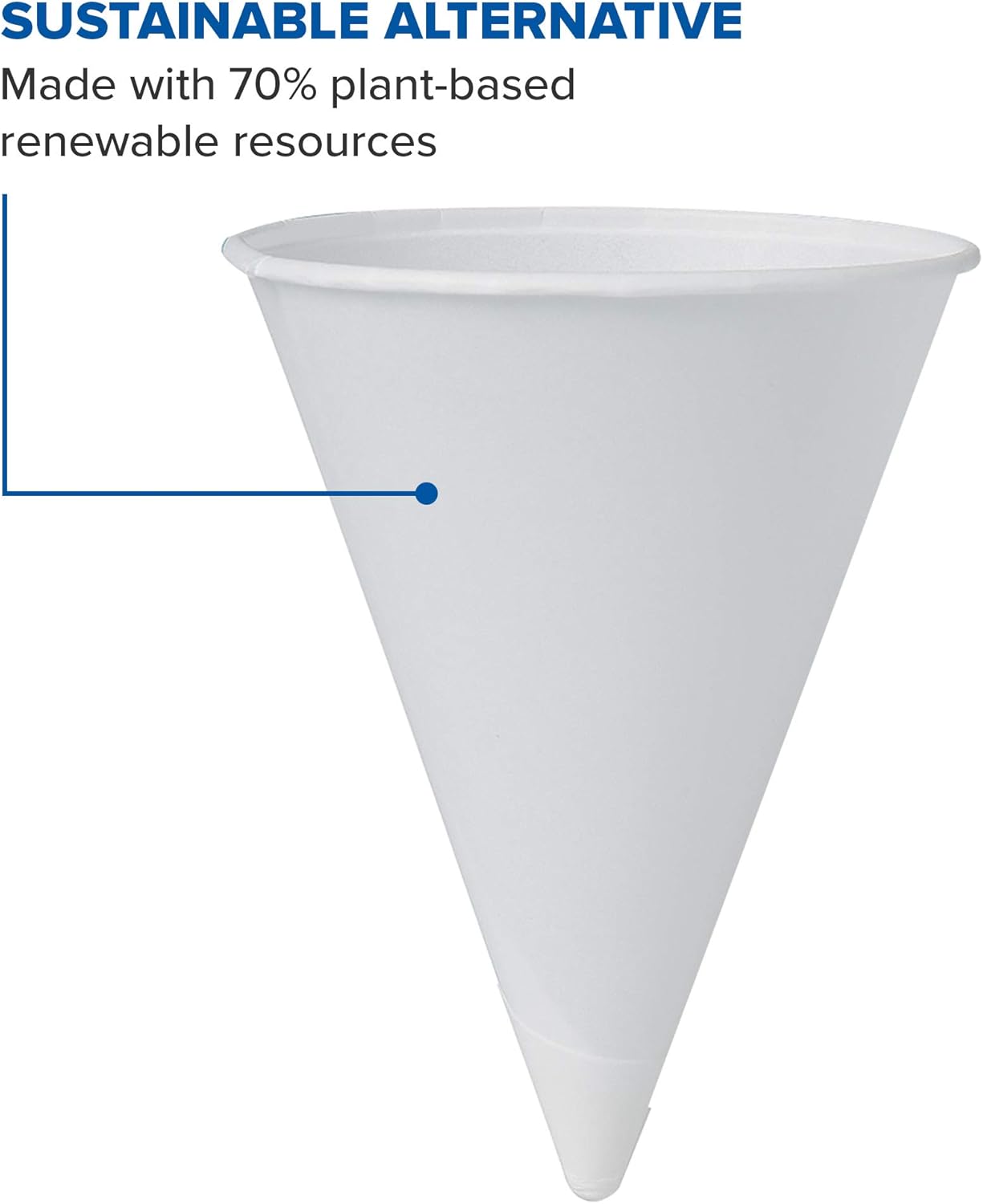 Solo 42RCP-2050 4.25 oz White Paper Cone Cups (Case of 5000)