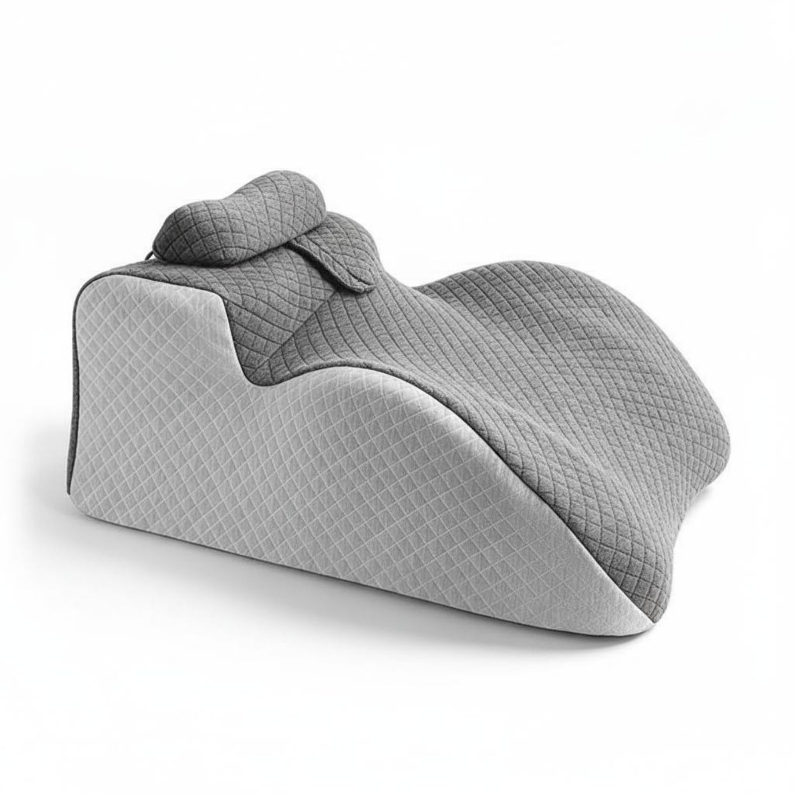 LOVIVER Almohada para Cama Almohada Ergonómica Cojín de Apoyo Cojín Corporal Cojín para Dormir con Espuma Viscoelástica y Diseño Contorneado Adecuada para Dormir Lectura y Uso de Móvil en Cama
