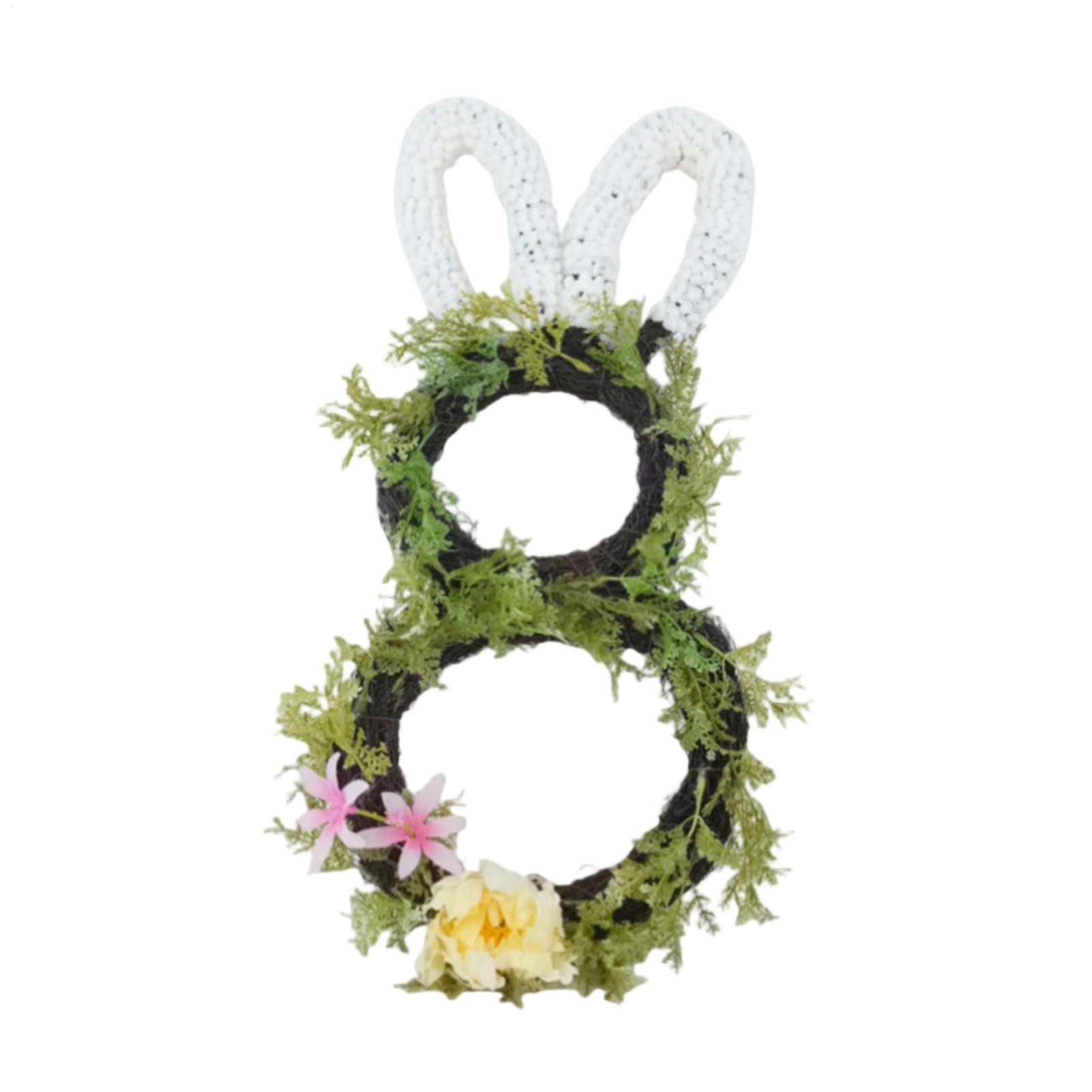 Couronne de printemps lapin osier pour porte entrée et salon
