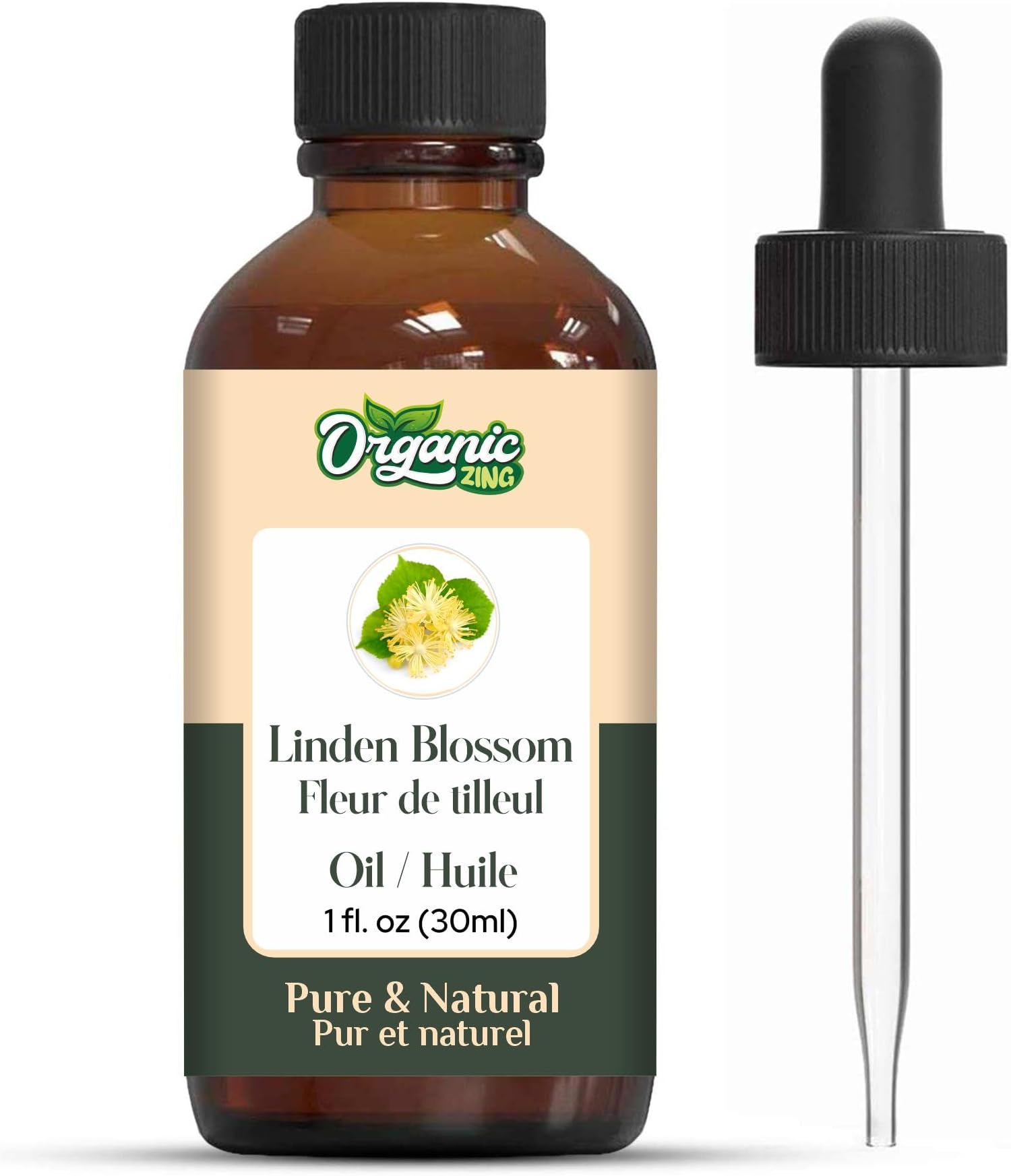 Organic Zing Linden Blossom (Tilia) Oil | Pure and Natural Essential Oils for Scent, Skin Care and Massage - 30ml/1.01fl oz