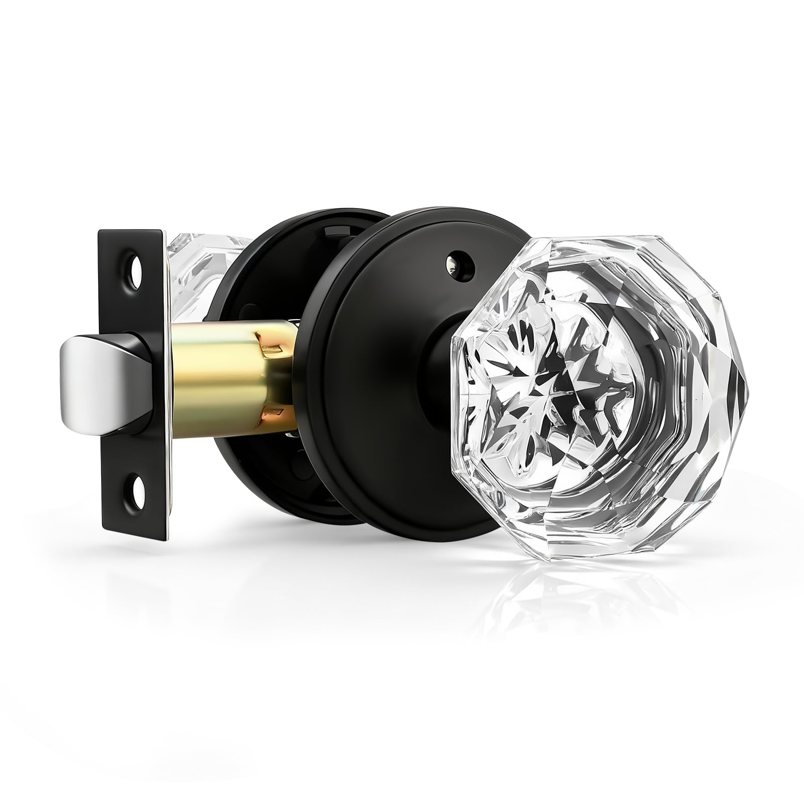 Black Privacy Door Knobs - 5 Pack with Lock -7