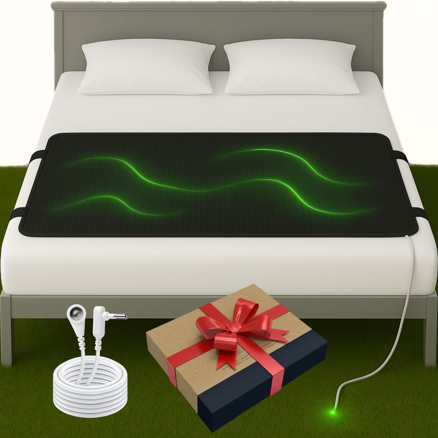 Grounding Mat for Bed King, Queen, Full Size, for Sleeping Improvement, Muscle Relaxation, Earthing Pad for Feet, Mats for Desk, Earth, Pads for Bedding, Wellness Gift