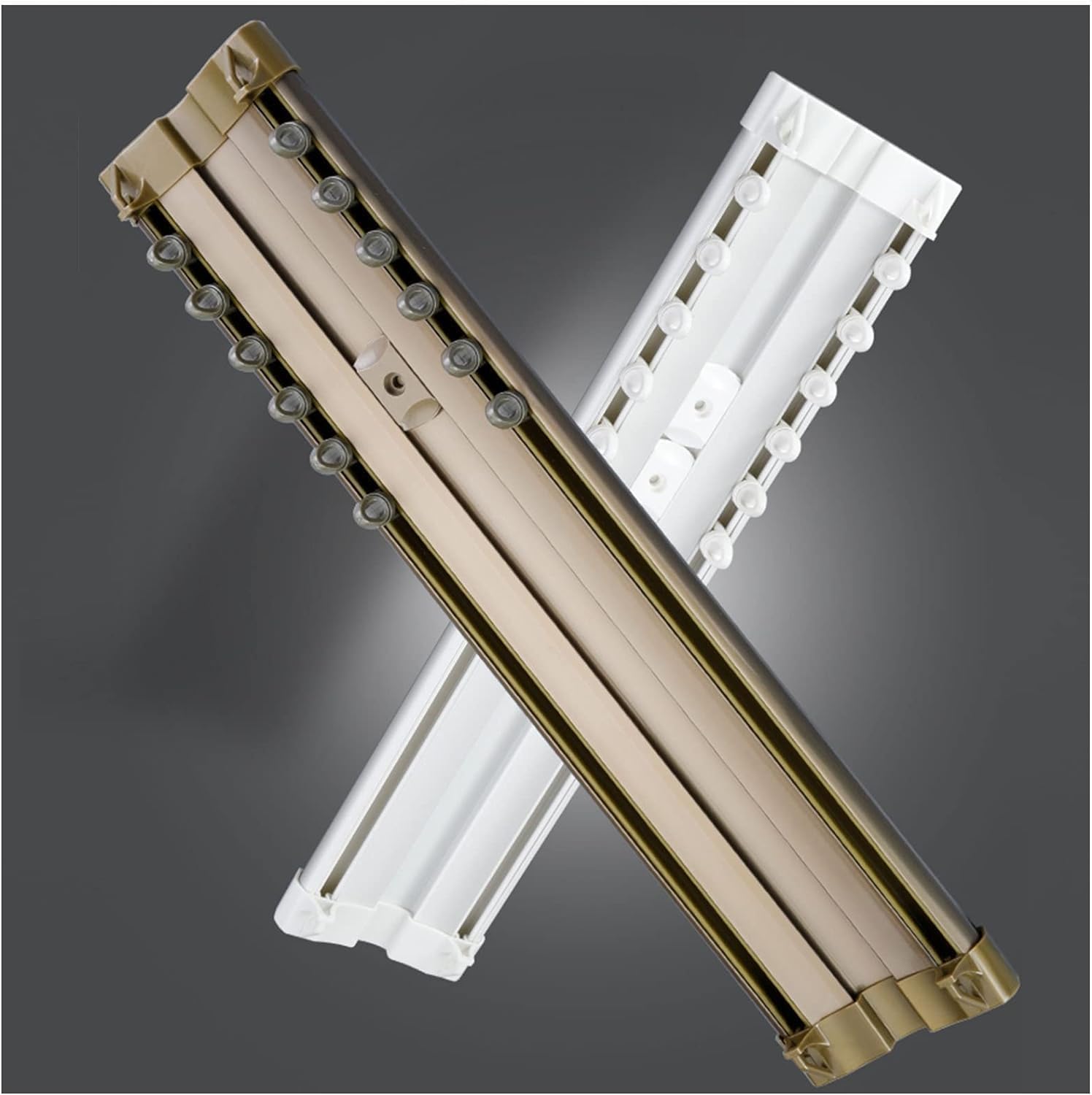 Heavy Duty Curtain Rail Set - Easy to Install, Luxurious Room Divider Tracks for Double Curtains, Beautiful and Durable Conjoined