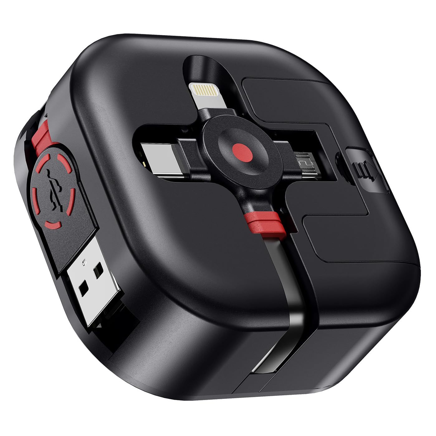 ASICEN タイプc 3in1充電ケーブル 巻き取り式 ライトニングケーブル 急速充電 格納式充電コード [MFI認証] 4.5A