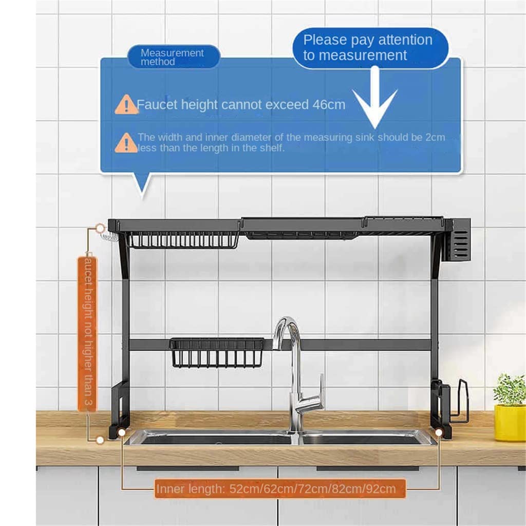 Estante de Almacenamiento de Cocina sobre el Fregadero, Juego de escurridor de Platos, Organizador de Utensilios de Cocina con escurridor y Accesorios