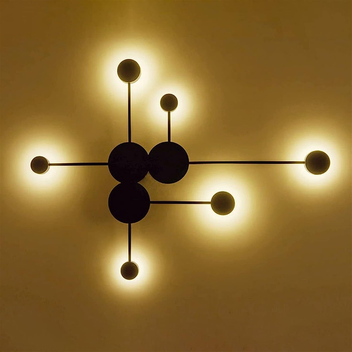 Wall Light Rebirth LED Wall Sconce Mid-Century Wall Lamp Lighting Fixture Black Finish丨Acrylic Indoor Modern Wash Wall Spot Light(Size:1 Light-40CM-3000K) (Size : 1 Light-15CM-6000K)(6 Light