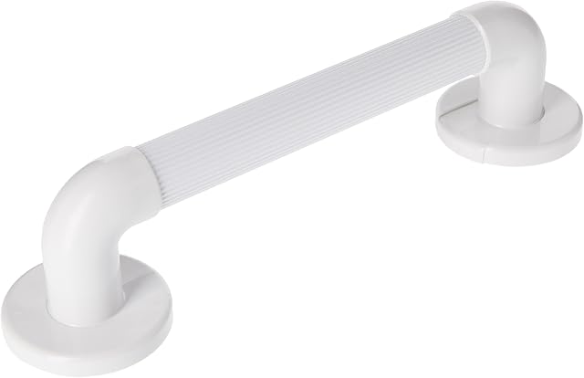 Homecraft Moulded Fluted Grab Rail, Durable PVC Safety Rail and Mobility Aid for Bathroom for Elderly, Disabled and Handicapped Users, Indoor and Outdoor Attachment, 30.5cm