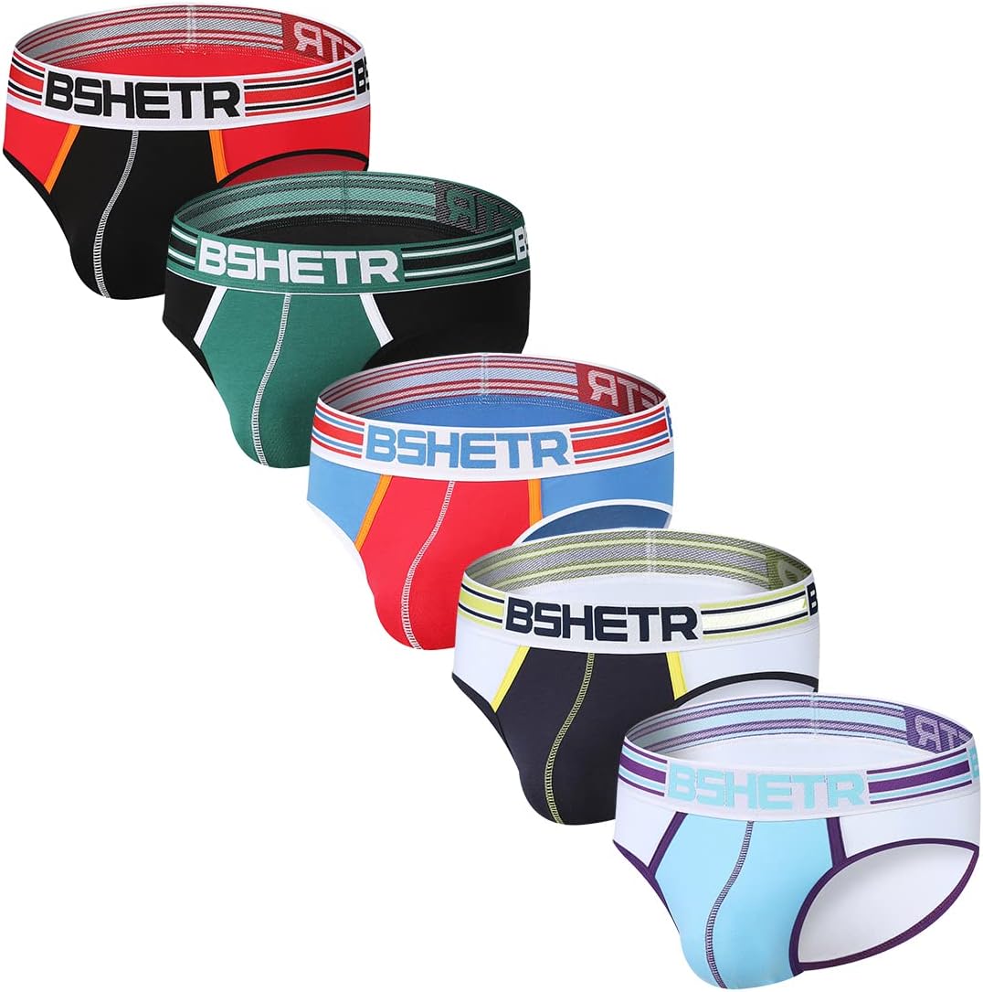 Men's Underwear Briefs 5-Pack Multi Soft Cotton Low Rise Underpants