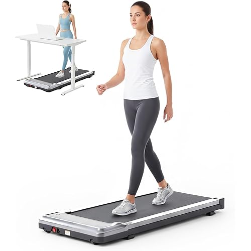 Smug Smug Walking Pad, Space Saving Design for Home & Office, Quiet Under Desk Walking Pad, 200 Lbs Capacity 3 in 1 Portable Walking Treadmill