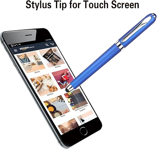 Miniatura 3 de KAKA RABBIT Bolígrafo de tinta de gel, paquete de 18, bolígrafo de gel de 0.015in, punta extrafina, lápiz capacitivo 2 en 1, tinta azul, escritura