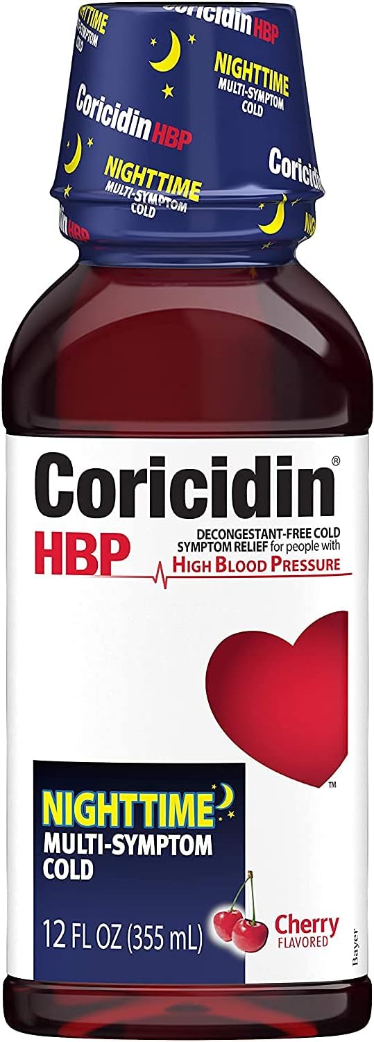 Coricidin HBP Nighttime Cold Cherry 12 oz (2 Pack)