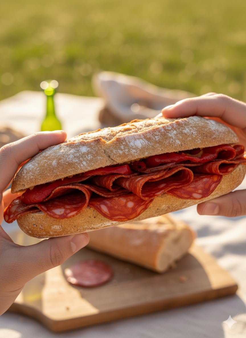 Chorizo ​​dolce di Spagna. Chorizo ​​​​corda dolce di circa 500 grammi. Snack salato ideale come aperitivo in ogni momento della giornata. Prodotto artigianale. Chorizo ​​Spagnolo naturale al 100%.