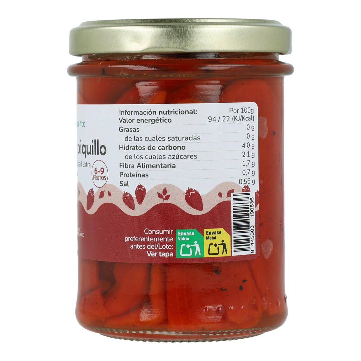 PLANETA HUERTO | Pimiento del Piquillo Entero al Natural Ecológico, Producto Vegano y Sin Aditivos - Pimiento de Piquillo Ideal para Rellenar o Como Guarnición Gourmet