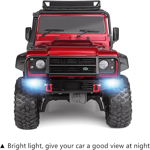 Miniatura 5 de INJORA Parachoques delantero ajustable para con luz LED para Axial TRX4 SCX10 SCX10 II 90046 90047 RC pieza de actualización de coche (gris)